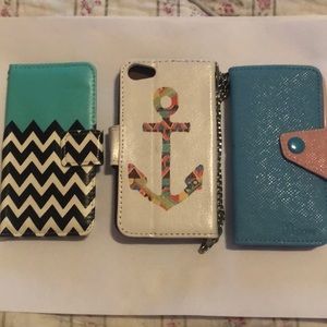 Lot of 3 iPod Touch 5/6/7 Wallet Cases